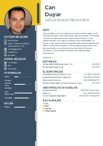 Hasta Bakıcı Cv Örnekleri cv indir